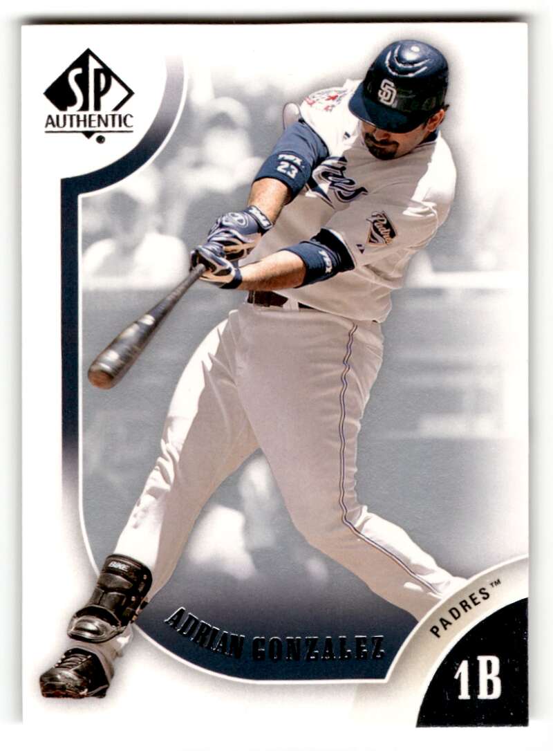 2009 SP Authentic #74 Adrian Gonzalez    San Diego Padres Baseball Cards EX/NM